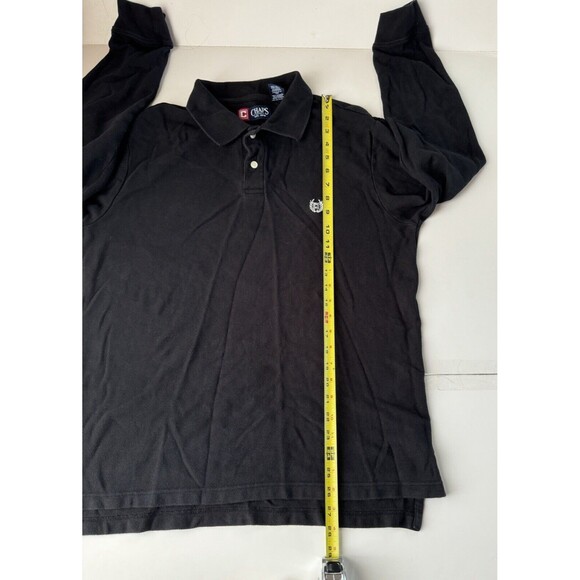 Chaps Polo Shirt Mens Long Sleeve  Embroidered Logo Black Size Large - Picture 7 of 12